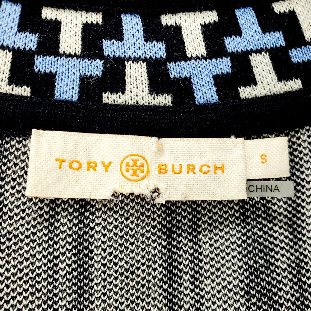 Tory Burch Striped Long Sleeve Cotton Top - Picture 6 of 8